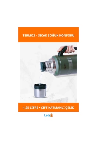 1.25 Litre Vakumlu Paslanmaz Çelik Termos Sıcak Ve Soğuk İçecekler İçin Çok Renkli