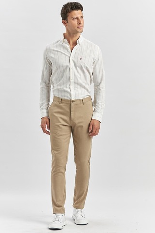 İmza Bej Düz Armürlü Slim Fit Casual Pantolon 1003240168-bej Bej