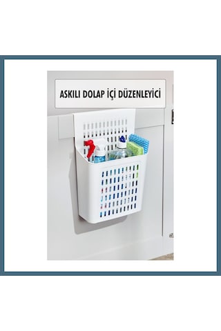 Agc Uygun Sepet Askılı Dolap Içi Düzenleyici & Sepet Raf Organizeri & Çok Amaçlı Düzenleyici & Deterjanlık Şampuanlık Agc Çok Renkli