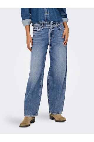 Only Onlgianna Straight Dot596 Kadın Denim Pantolon 15325796 Mavi