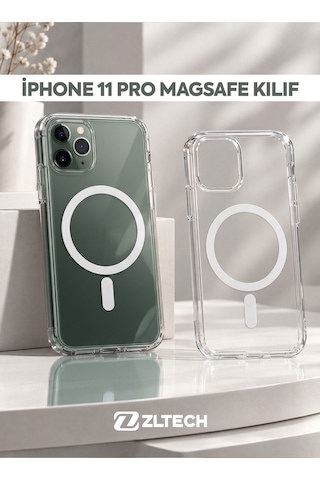 Apple iPhone 11 Pro Uyumlu Magsafe Özellikli Sert Şeffaf Kılıf PLASTIC COVER