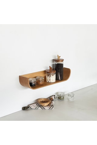 Dekoratif Ahşap Tasarım Duvar Rafı Meşe