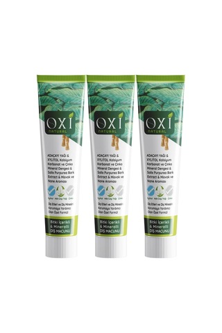 Oxi Natural Bitki İçerikli Mineralli Diş Macunu 75 Ml. 3'lü Paket Temel Bakım