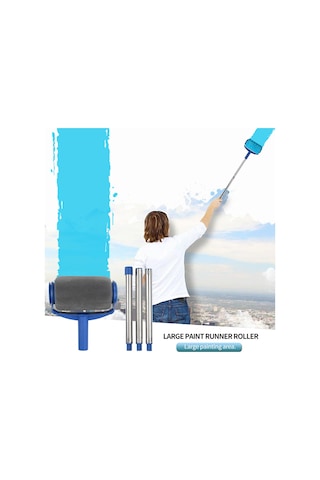 Reedark 6'li Profesyonel Boya Seti - Köşe Ve Düz Yüzeyler İçin Çok Amaçlı Rulo Fırça Takımı Mavi+gri