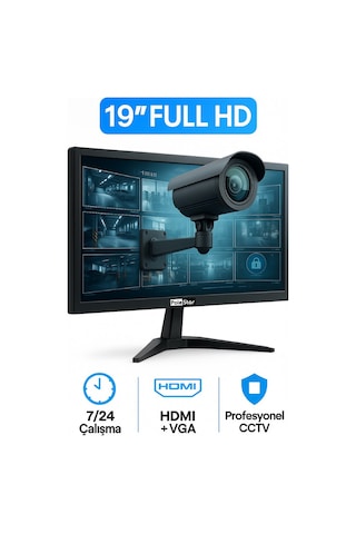 19 Cctv Lcd Full Hd 24/7 Kesintisiz Çalışma Monitörü Sc-3019