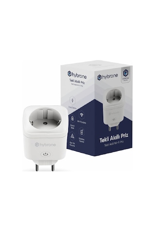 Hybrone Akım Korumalı Wi-fi Akıllı Priz, Enerji İzleme, Çocuk Kilidi, 16 Amper Beyaz