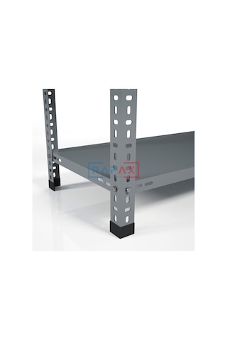 Rafax, 40x90xH:200, 3 Raflı Çelik Raf, Depo Rafı, Arşiv Rafı Gri