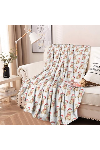 Noel Desenli 47 İnç Yuvarlak Flanel Battaniye, Yetişkin Ve Çocuk İçin, Yumuşak, Rahat Ve Hafif Noel Bayramlık Ayı
