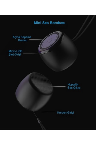 HyMark Mini Bluetooth Hoparlör Ses Bombası