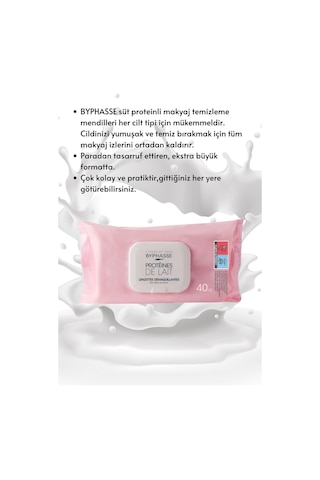 Byphasse Süt Proteinli Makyaj Temizleme Mendili Tüm Ciltler 40'lı