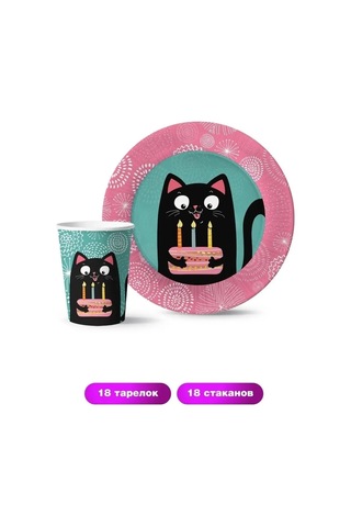 Nd Plej Tek Kullanımlık Tabaklar Ve Bardaklar Kedi 31343722 30