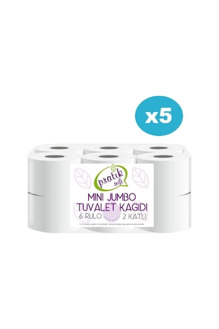 Pratiksoft Mini Jumbo Tuvalet Kağıdı 5 x 6 Rulo