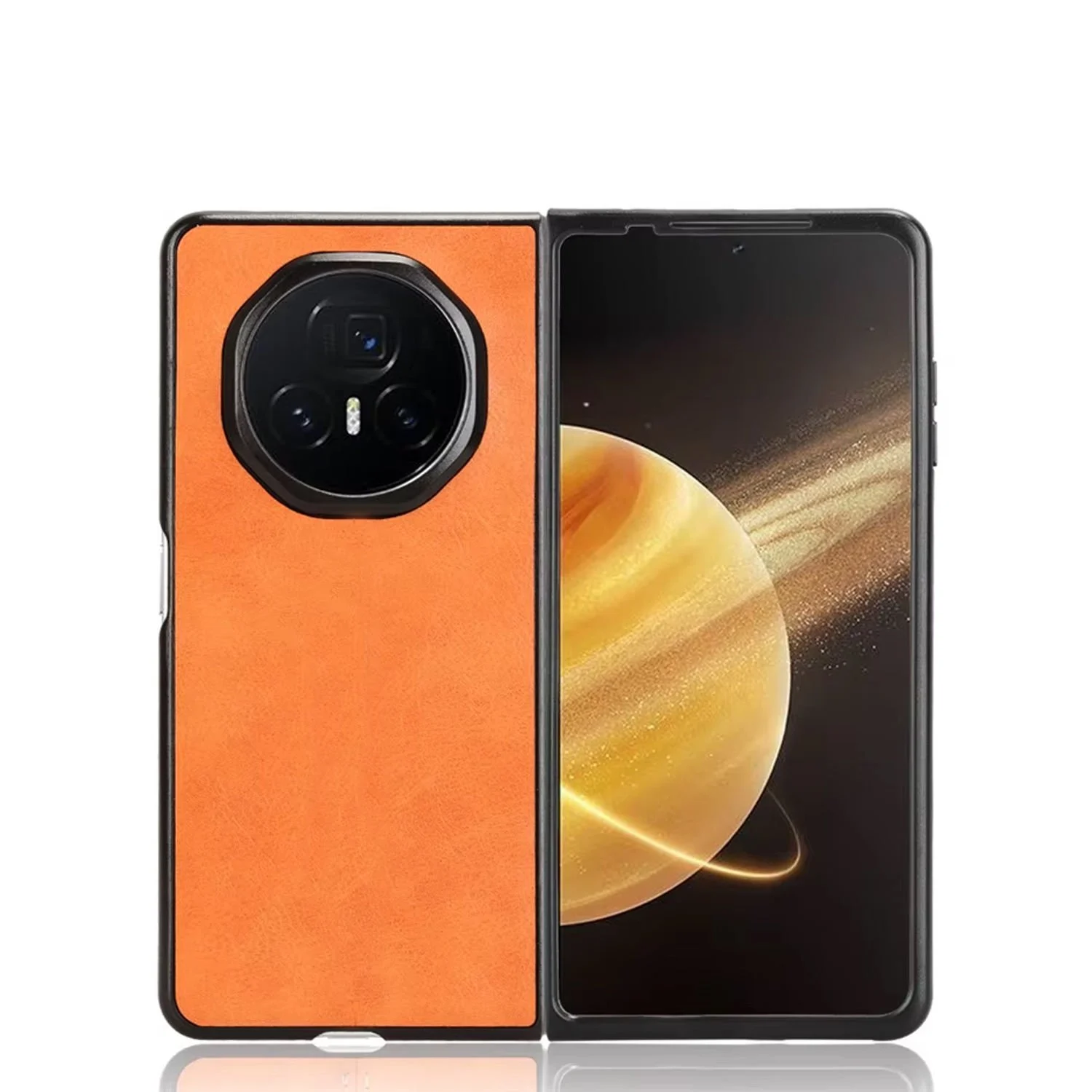 Microcase Honor Magic V3 İçin Deri Desenli Plastik Koruma Kılıf - Al3156 Taba