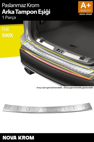 Fiat 500x Krom Arka Tampon Eşiği 2015 Üzeri