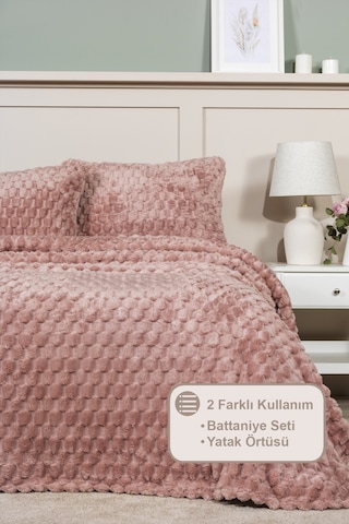 Elart Polen Battaniye Seti Tek Kişilik Wellsoft 2 Parça 180x240 Cm Gülkurusu Gülkurusu