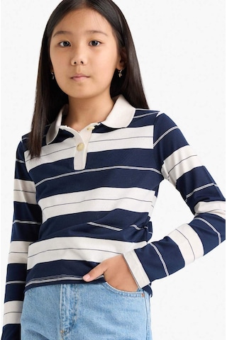 Defacto Kız Çocuk Fitted Polo Yaka Çizgili Uzun Kollu Tişört F2253a825aunv42 Lacivert