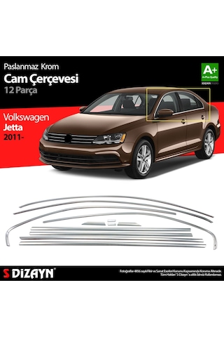 S-Dizayn  Volkswagen Jetta Krom Cam Çerçeve Seti 12 Prç. 2011 Üzeri