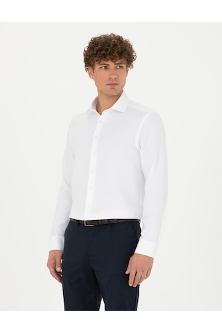 Pierre Cardin Erkek Beyaz Gömlek Desenli 50275517-vr013 Beyaz