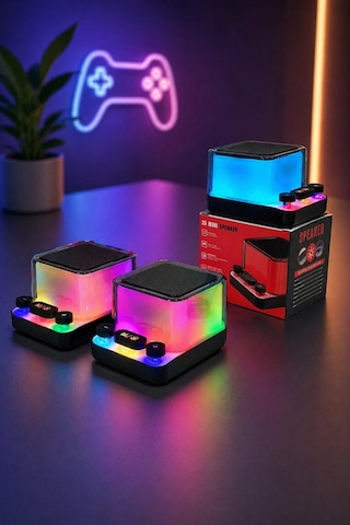 Jrl Z6 Mini Rgb Işıklı Kablosuz Bluetooth Hoparlör - Mekanik Klavye Tuşlu, Speaker