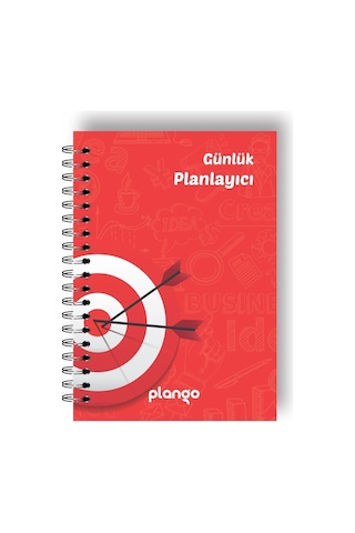 Kırmızı Hedef Günlük Planlayıcı Defter - Daily Planner - Ders Çal