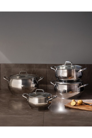 Madame Coco Vera 8 Parça Tencere Seti - Çelik Çok Renkli