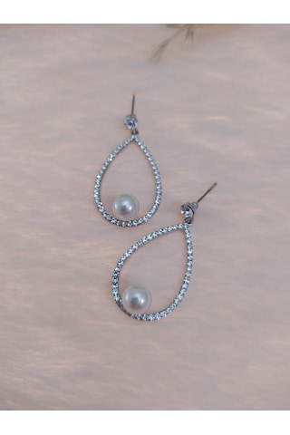 Hdmarketim Swarovski Taşlı Inci Doğal Taşlı Küpe Çok Renkli