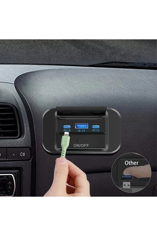 Boatshop1 2 Paket Üç Portlu Usb Araba Hızlı Şarj Soketi Qc3.0 Pd3.0 Araba Şarj Cihazı Tip-c Anahtarı Rv Tekne Kamyon Motosiklet Otobüs İçin