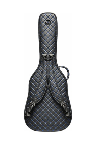 Klasik Gitar Çantası-kılıfı-kalın-gigbag-mavi Kapitoneli-suni Deri