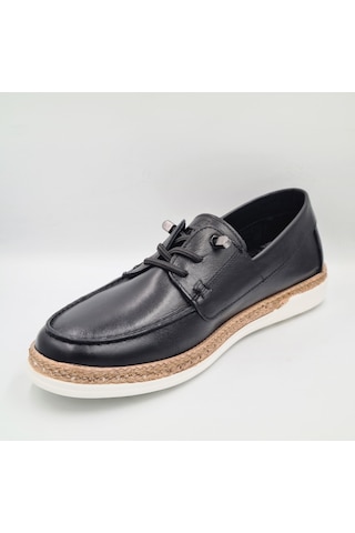 Greyder 59348 6y Siyah Hakiki Deri Lastik Bağcıklı Eva Taban Kadın Günlük Casual Comfort Ayakkabı Siyah