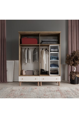 Beenal Furkan 4 Kapaklı Gardırop Dolap 160cm Atlantik Çam-aytaşı
