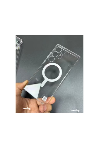 Samsung Galaxy S25 Ultra Uyumlu Animasyonlu Şeffaf Sert Mika Sararmaz Magsafe İnce Altı Açık Kılıf Şeffaf