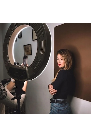 A+ Kalite Megalux Ring Light Led Işık Halkası 21 Inç Profesyonel Influencer Işığı Ve 210 Cm Monopod