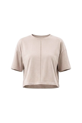 Cottonhıll Premium - Sway Collection Vizon Modal Bisiklet Yaka Nervür Dikiş Detaylı Tişört