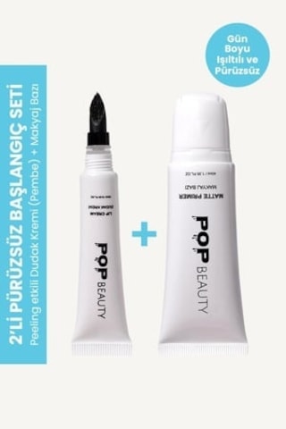 Peeling Yapan Dudak Kremi Pembe & Aydınlık Veren Gözenek Küçülten Makyaj Bazı