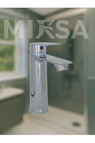 Krom Sabit Gövde Lüx Banyo Lavabo Musluğu Bataryası
