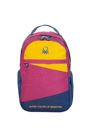 United Colors Of Benetton. Color Blocking Unisex Çocuk Okul Çantası Lacivert-bordo-hardal