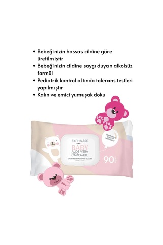 Byphasse Bebekler İçin Islak Temizleme Mendili Hassas Cilt 90 Adet