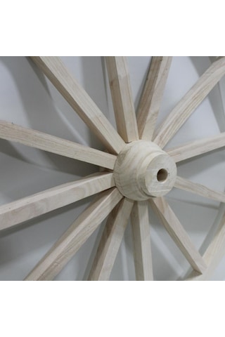 Otantik Çarşı Ahşap At Arabası Tekeri 100 Cm Duvar Dekoru