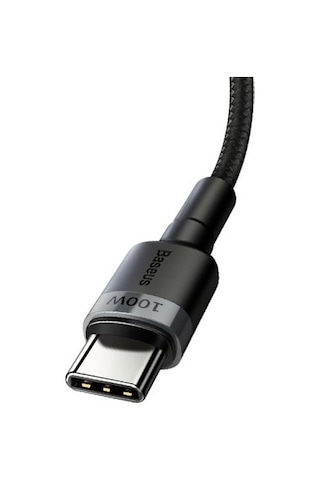 Baseus Cafule 100W TypeC TypeC Şarj Data Kablo 5A 2 M Siyah Gri CA