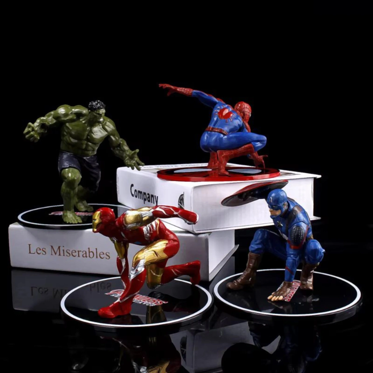 Marvel Yenilmezler Ironman Spiderman Hulk Captain America Özel Stantlı 4lü Oyuncak Figür Karakterler Marvel - Avengers