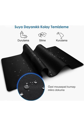 Büyük Boy Mousepad Siyah Gaming Mouse Pad 70x30 Cm