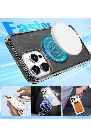 Csmtex 6 Joko Apple Uyumlu iPhone 14 Pro Max Star Magsafe Kapak - Şeffaf