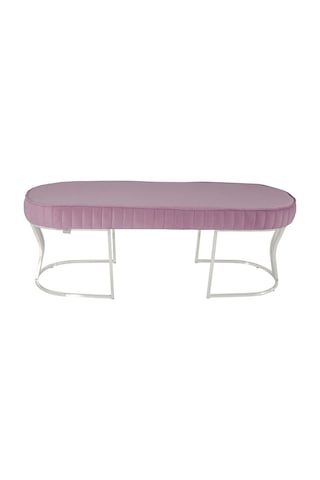 Viego Silver Striped- Pembe Kapitoneli Chester Model Puf & Bench & Koltuk & Uzun Makyaj Puff & Yatak Ucu &önü