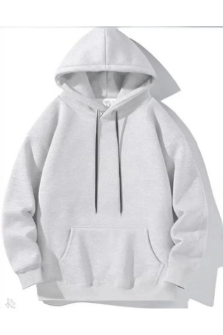 Etiler Collection Erkek Uzun Kol Kapşonlu Basic Sweatshirt Hoodie - Gri