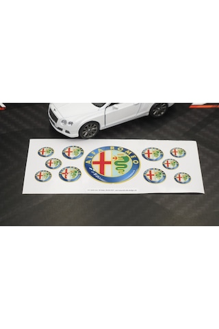 Alfa Romeo Logo 3M 3D Damla Silikon Torpido Bagaj Çamurluk Logo A