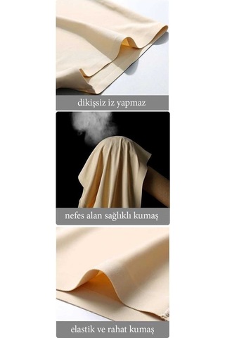 Royaleks 3 Adet Kadın Dikişsiz Görünmez Iz Yapmaz Mini Şort Boxer Ten