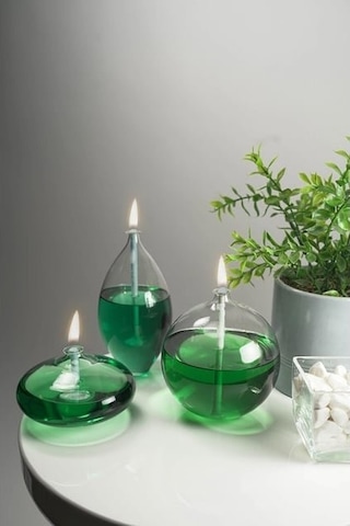 Kandil Yağı, 2'li Set, Yeşil Mor , 800 Ml + 50cm Fitil