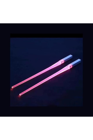 Chopssticks Led Işıklı Yemek Çubukları Ve Sofra Takımı Çift2 Pembe