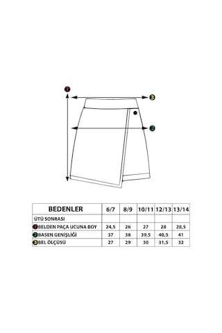 Toontoy Kız Çocuk Kare Desenli Etek Görünümlü Şort Lacivert