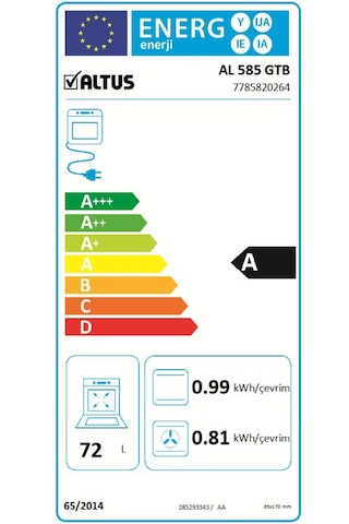 Altus AL 585 GTB 65 LT Ocaklı Solo Fırın
